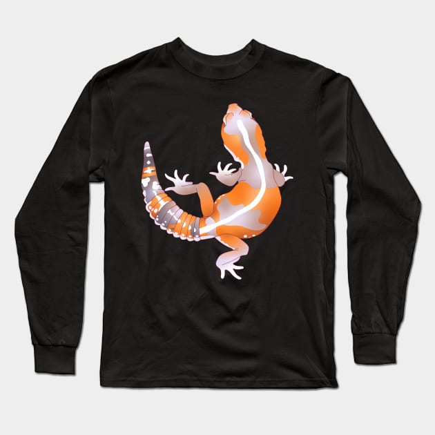 Striped Albino African Fat Tailed Gecko Long Sleeve T-Shirt by ziafrazier